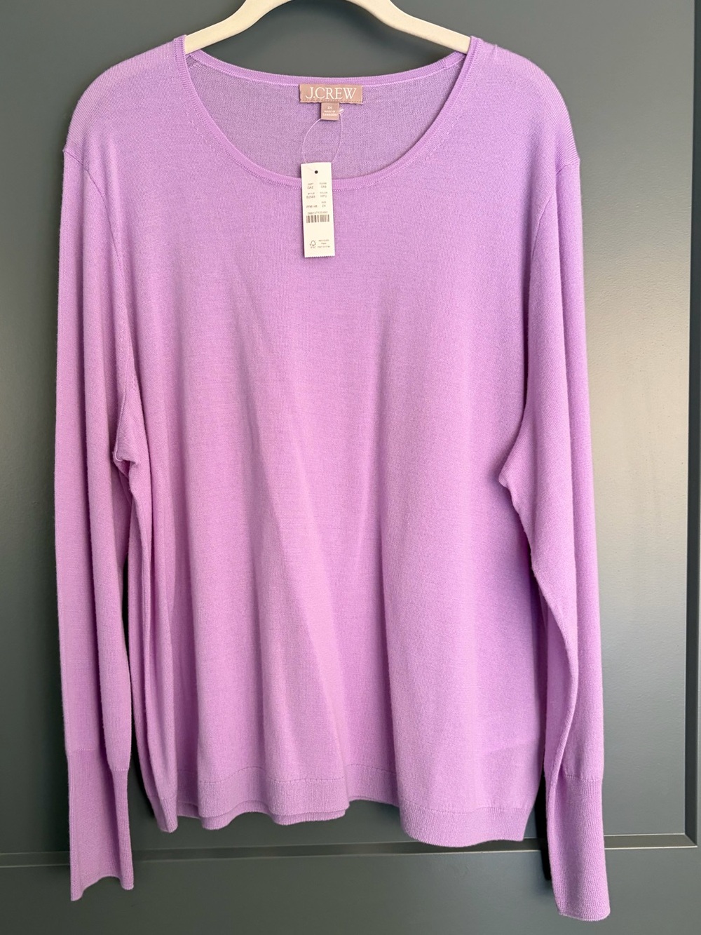 J. Crew Halle Crewneck Sweater Lavender 2X NWT